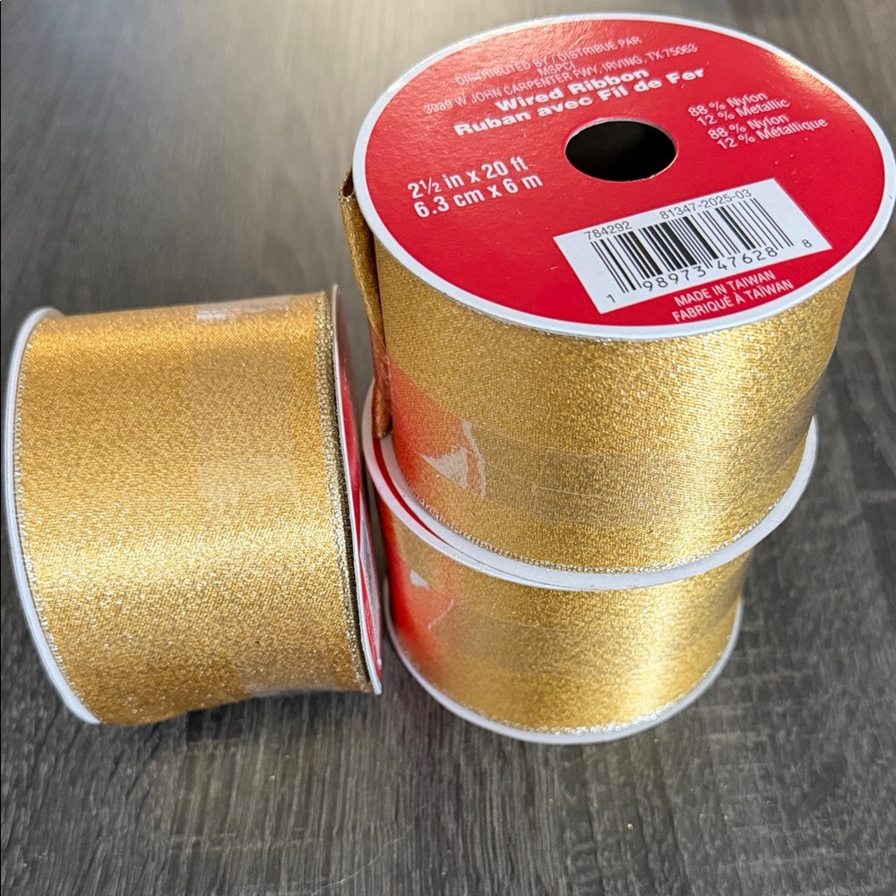 Gold Wired Ribbon